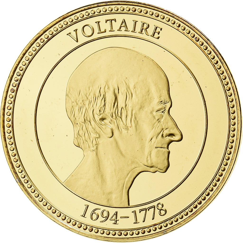 Francia, medalla, Voltaire, Copper Gilt, SC+