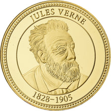 France, Medal, Jules Verne, Copper Gilt, MS(64)