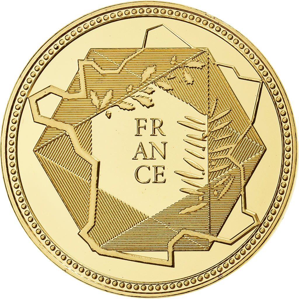 France, Medal, Jules Verne, Copper Gilt, MS(64)