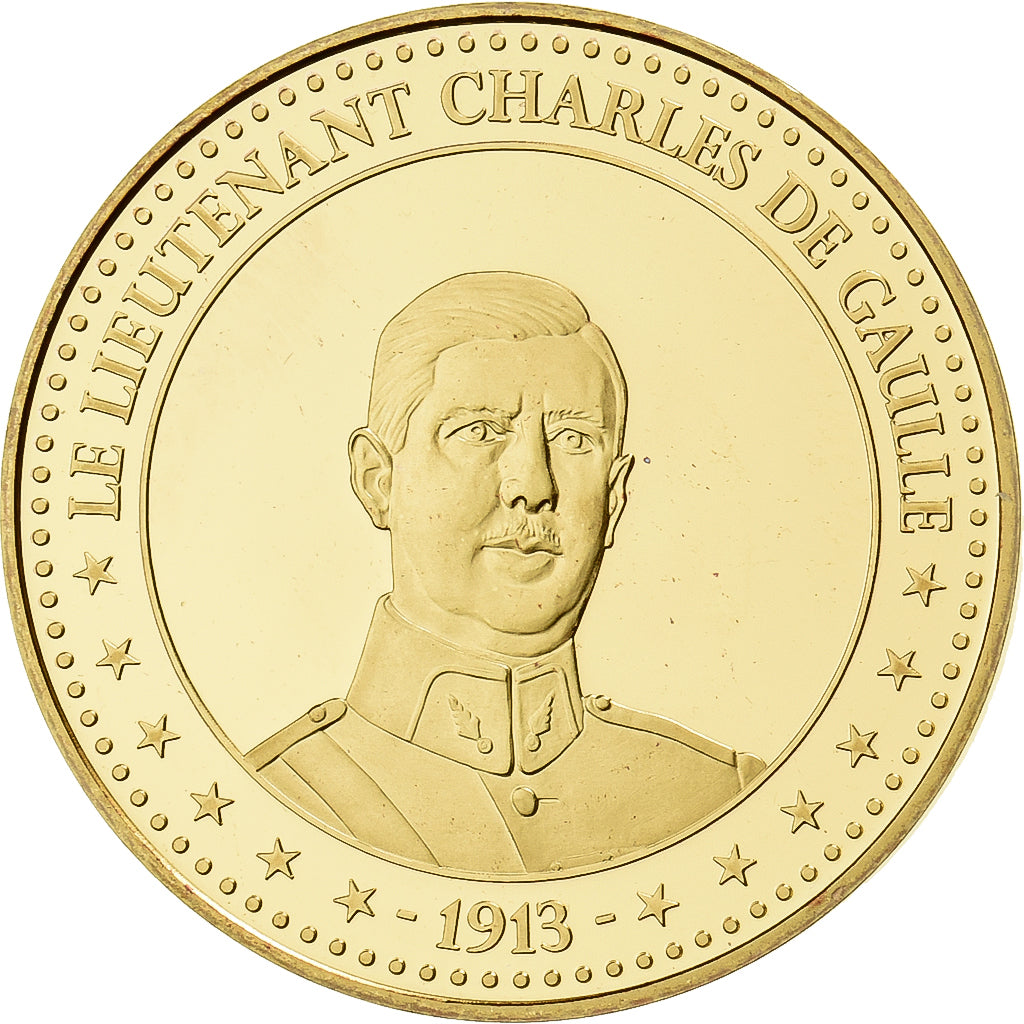 France, Medal, Lieutenant Charles de Gaulle, Copper Gilt, MS(64)