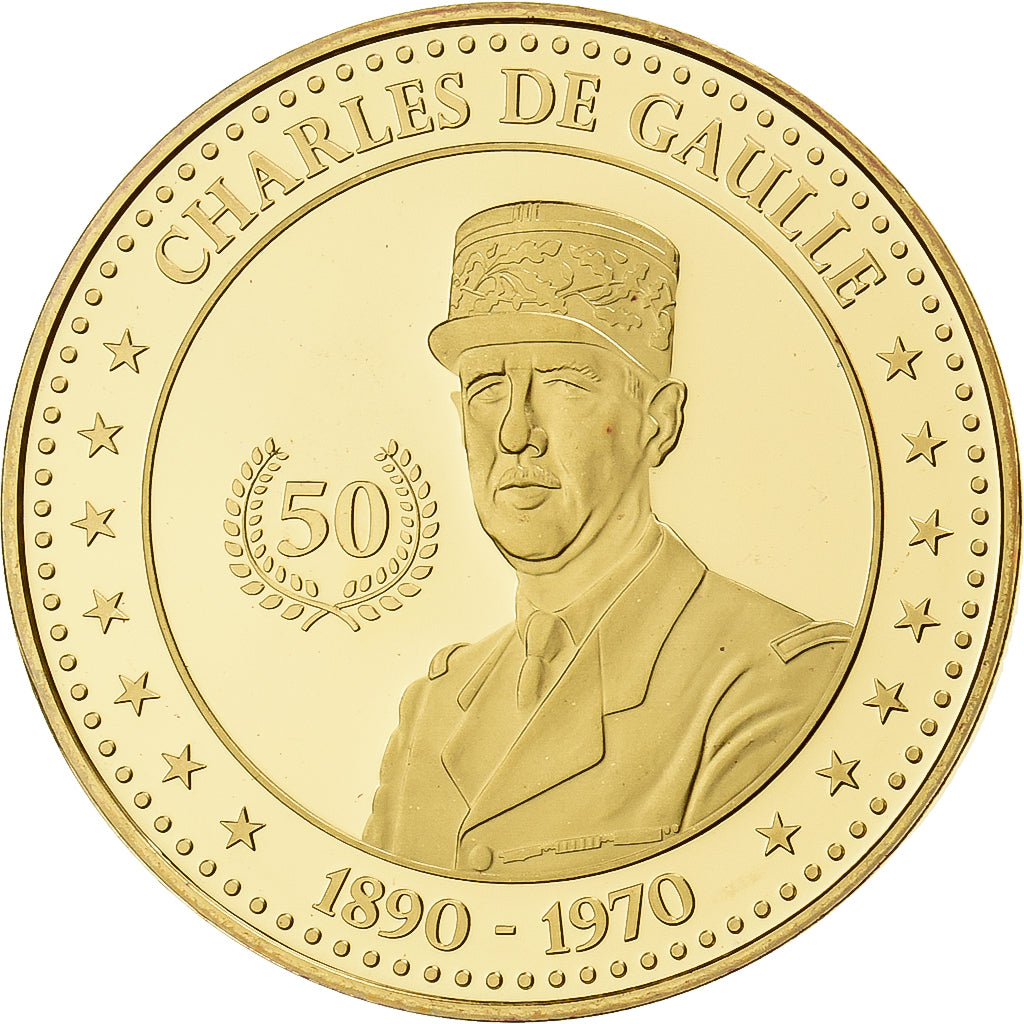 Francja, medal, Charles De Gaulle, Pokryte Miedź- Nikiel, MS(64)