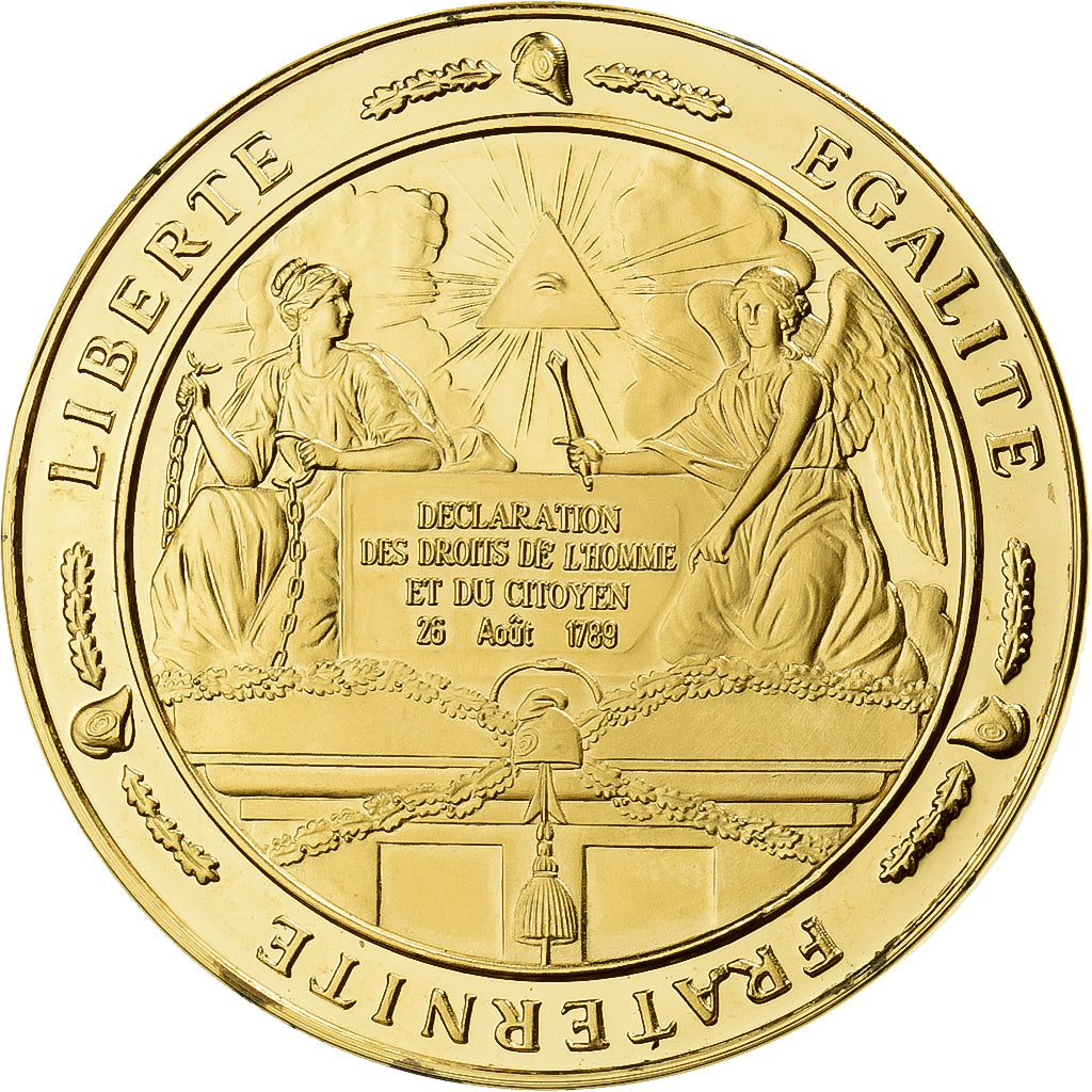 Francia, medalla, Bicentenaire de la Révolution Française, 1989, Oro vermeil