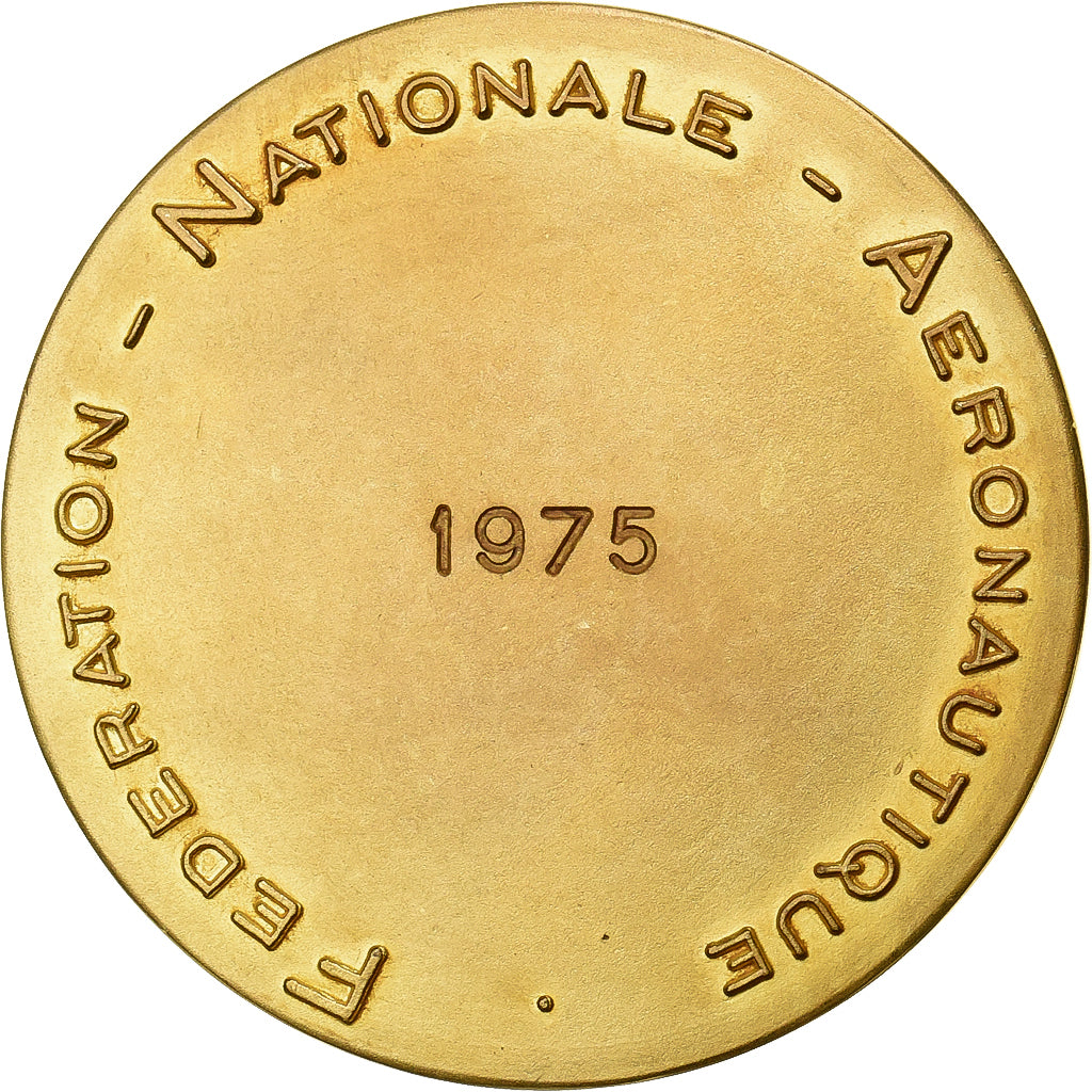 Francja, medal, Fédération Nationale Aéronautique, 1975, Pokryty brązem