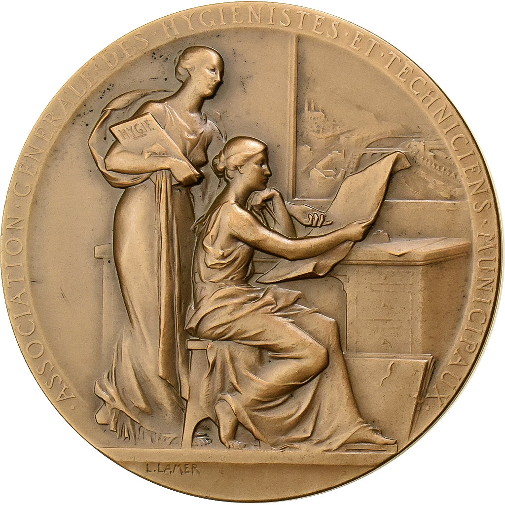 France, Medal, Cinquantenaire de Déclaration d'Utilité Publique, 1968, Bronze