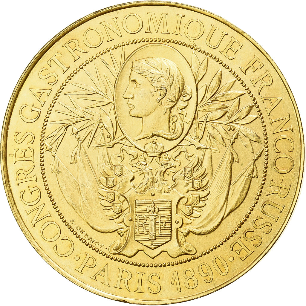 Francia, medalla, Congrès gastronomique Franco-Russe, Paris, 1890, Bronce