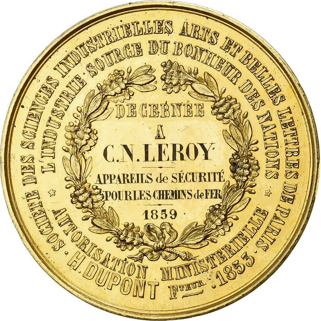 France, Médaille, Société des Sciences Industrielles de Paris, 1859, Copper