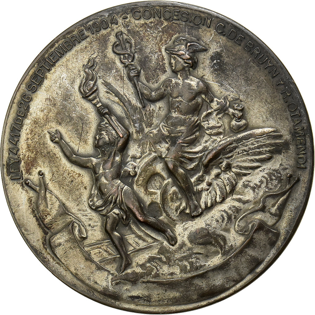 Argentina, medalla, Compania General de Ferro Carriles, 1906, Plata chapada en