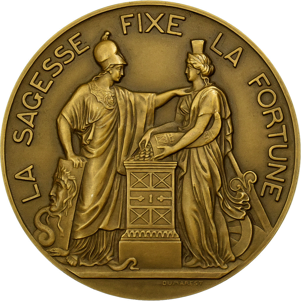 Francia, medaglia, La Banque de France, La Sagesse fixe la Fortune, 1950