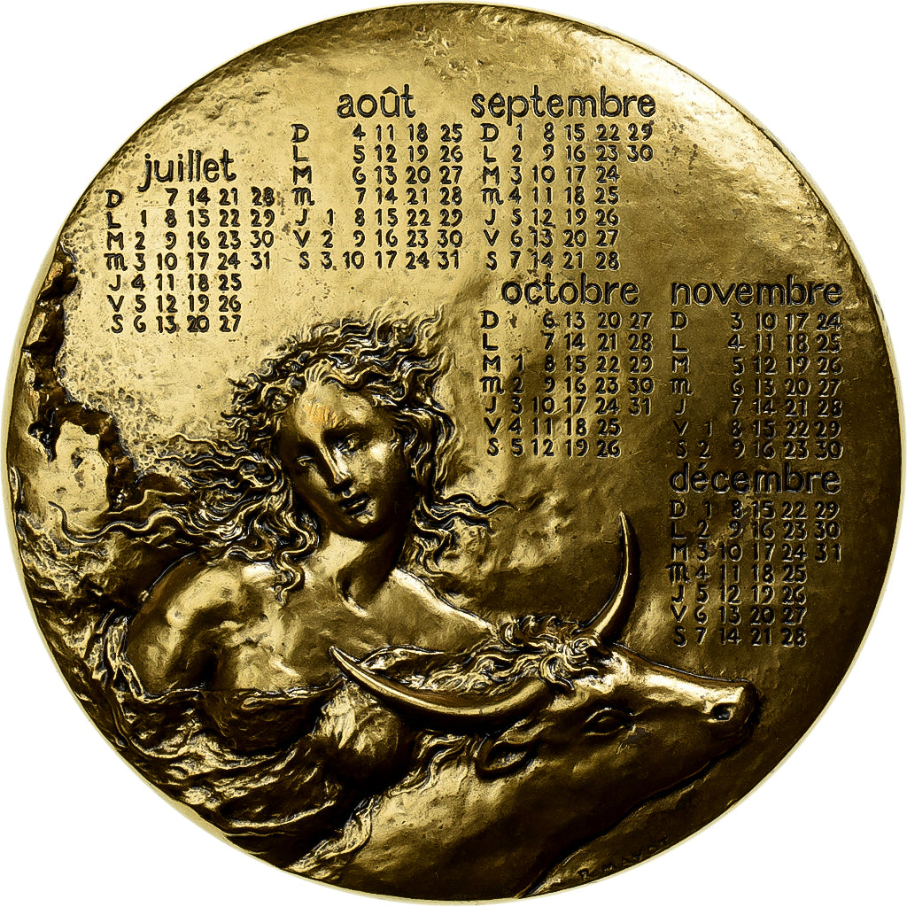 Francia, medalla, Calendrier, Europe, 1996, Monnaie de Paris, Bronce, Mayot, SC
