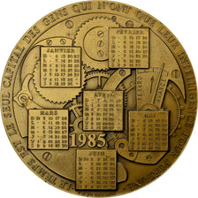 France, Medal, Calendrier, Astronomie, 1985, Bronze, AU(55-58)