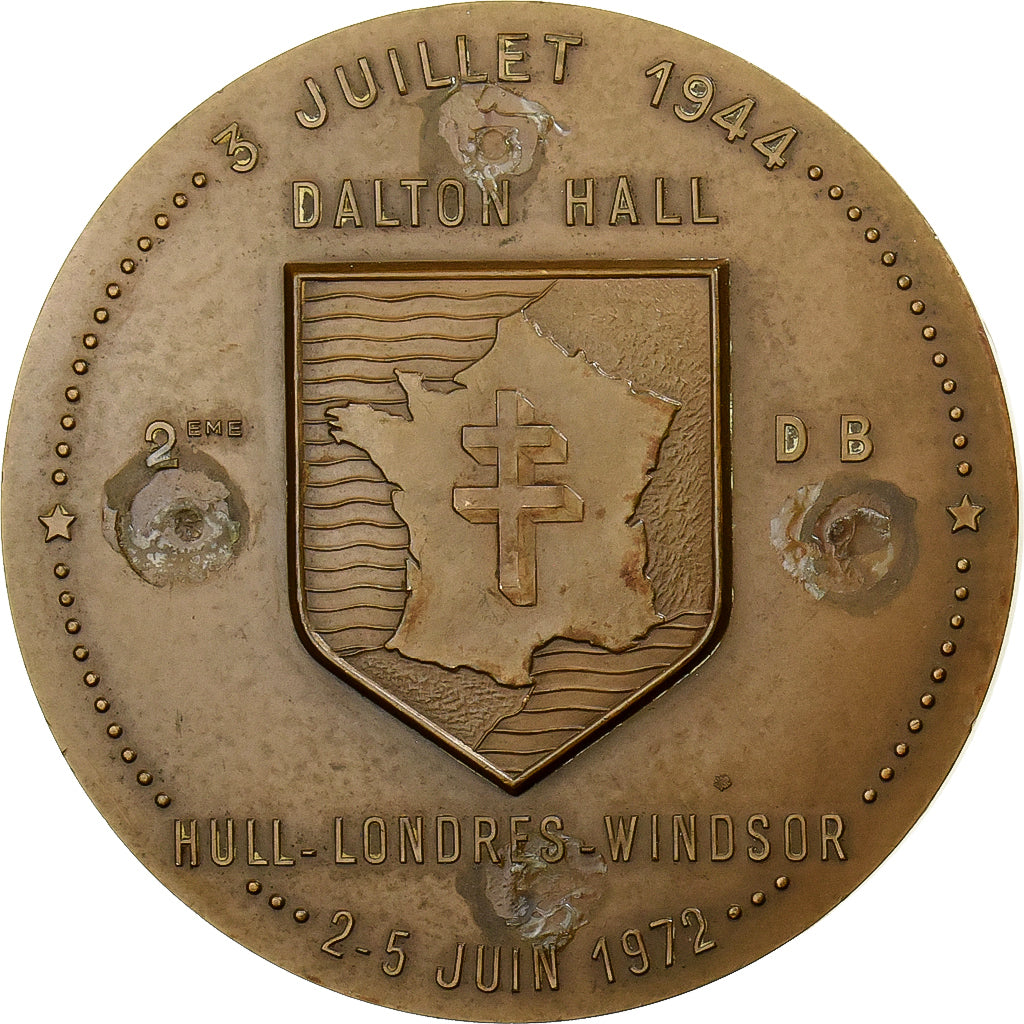 Francia, medaglia, Général Leclerc, Dalton Hall, Hull-Londres-Windsor, 1972