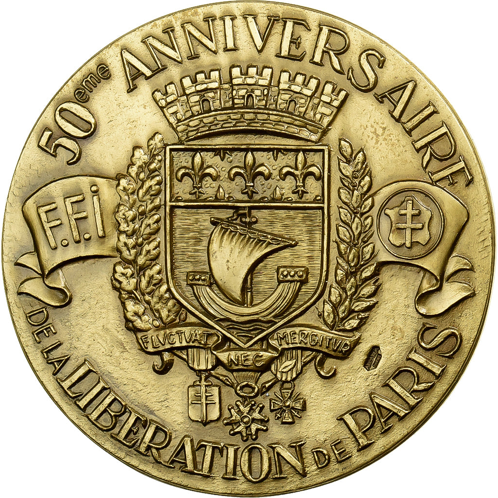 Francia, medaglia, 50ème Anniversaire de la Libération de Paris, 1994, Bronzo