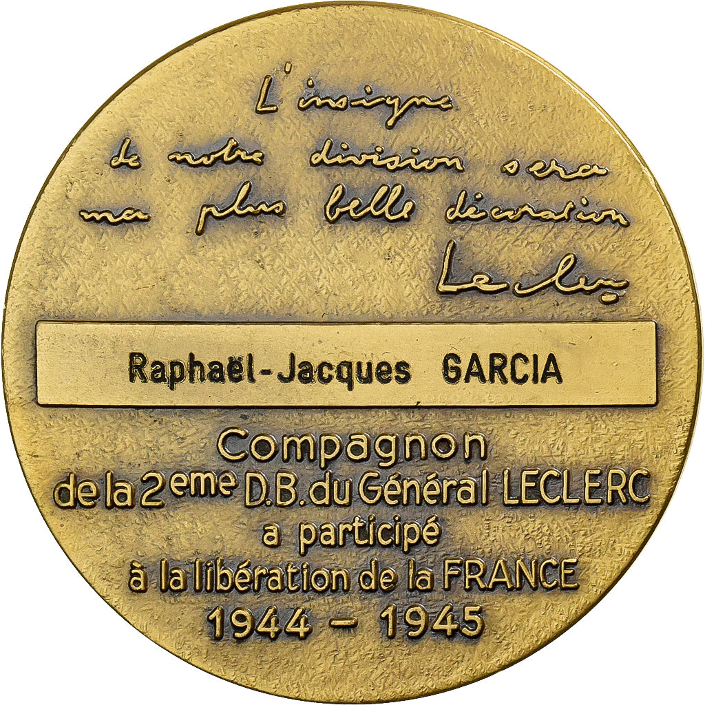 Francia, medaglia, 50ème Anniversaire de la Libération, 2ème DB du Général