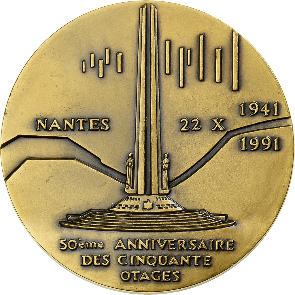 Francia, medaglia, Nantes, Compagnon de la Libération, 50 Ans des  Cinquante