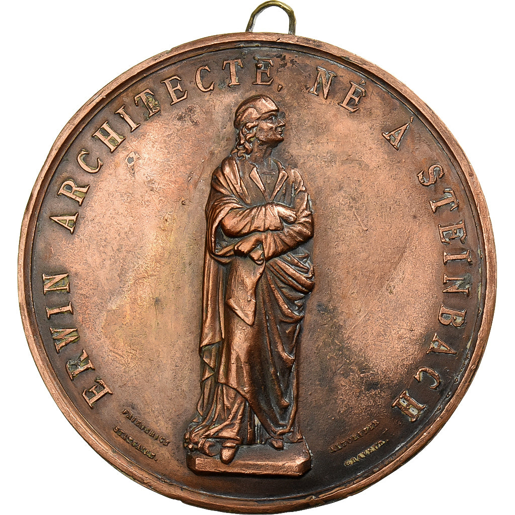 França, medalha, Erwin Architecte, Cathédrale de Strasbourg, Copper-Tin