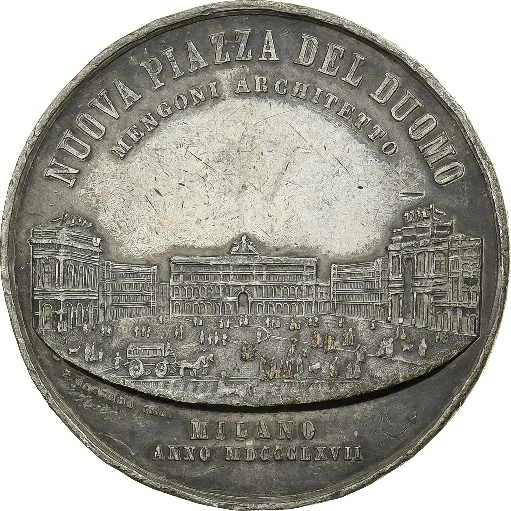 Italy, Medal, Cattedrale di Milano, 1867, Tin-Zinc, EF(40-45)