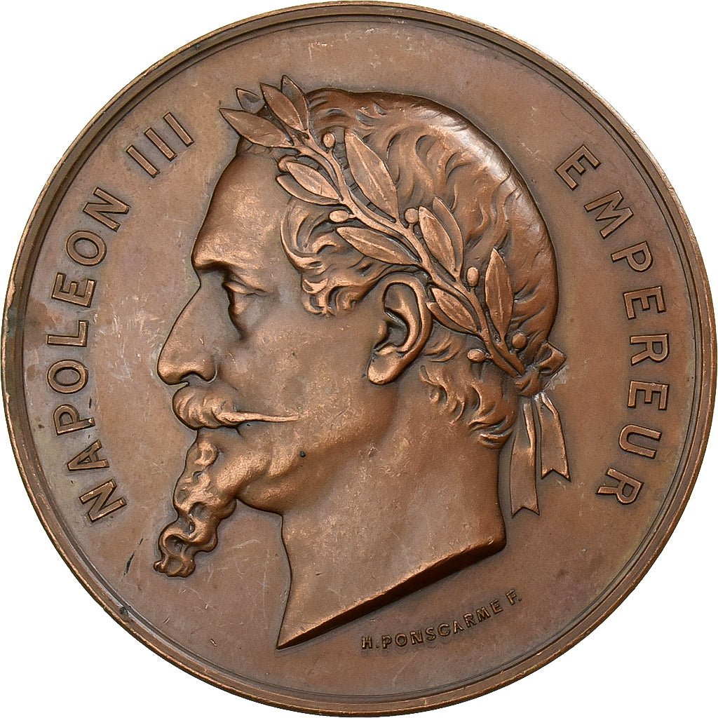 France, Médaille, Napoléon III, Exposition Universelle de Paris, 1867, Cuivre
