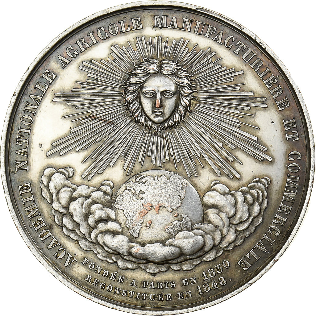 France, Médaille, Académie Nationale Agricole Manufacturière, 1848, Cuivre