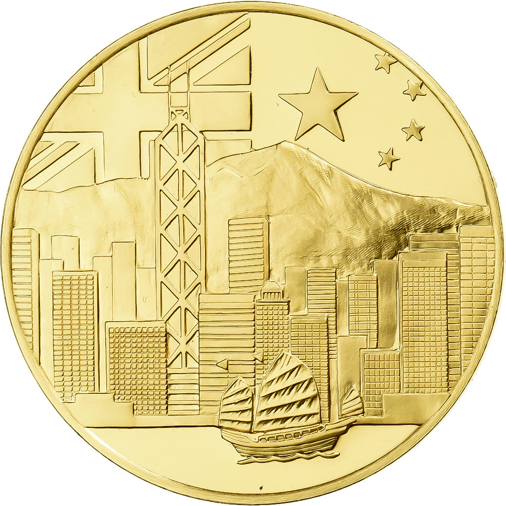 Hong Kong, medalha, Hong-Kong returns to China, 1997, Vermeil, MS(63)