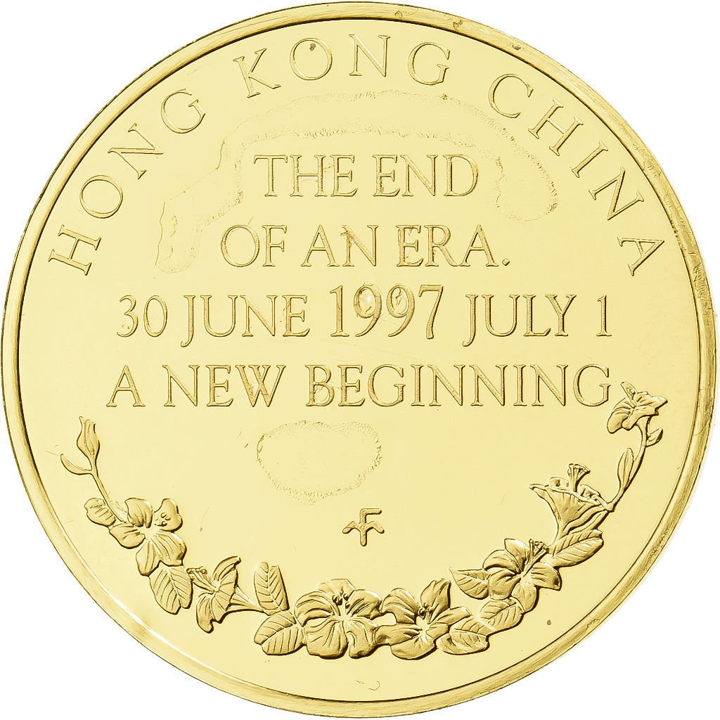 Hong Kong, medalha, Hong-Kong returns to China, 1997, Vermeil, MS(63)