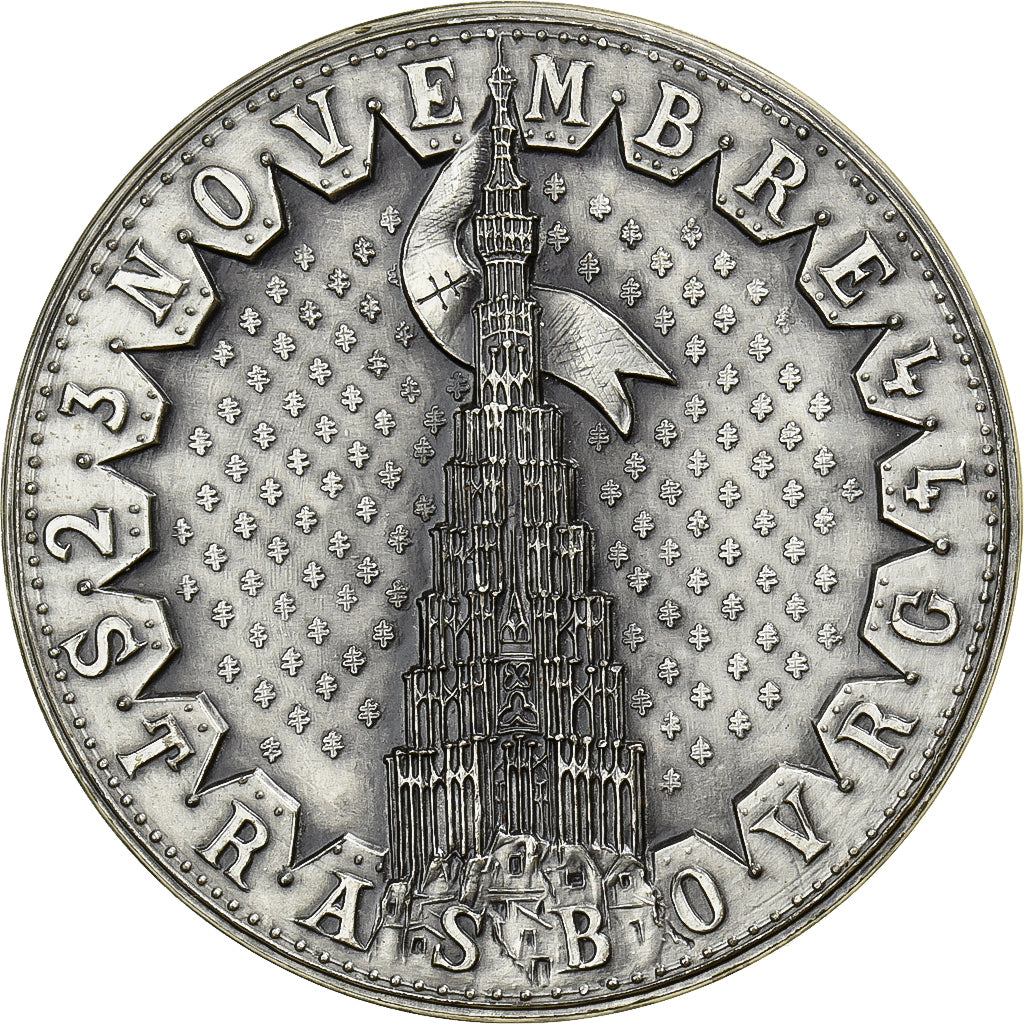 Francia, medalla, Serment de Koufra, Libération de Strasbourg, 1974, Plata, De