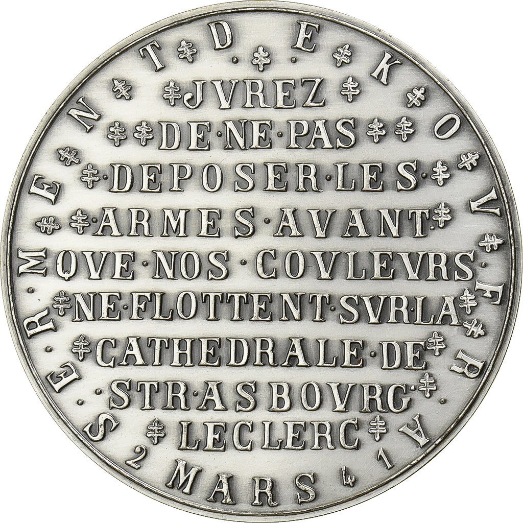 Francia, medalla, Serment de Koufra, Libération de Strasbourg, 1974, Plata, De