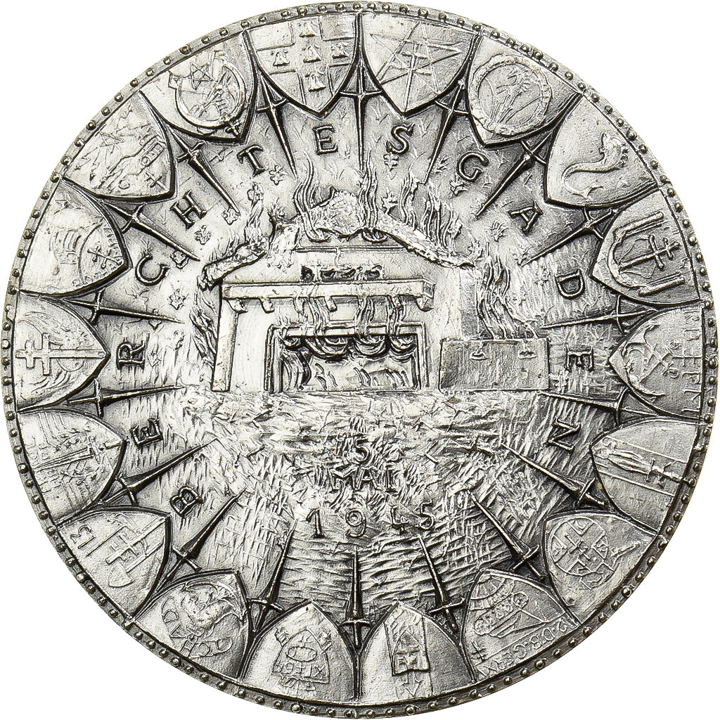 Francia, medaglia, Serment de Koufra, Berchtesgaden, 1975, Argento, De Jaeger