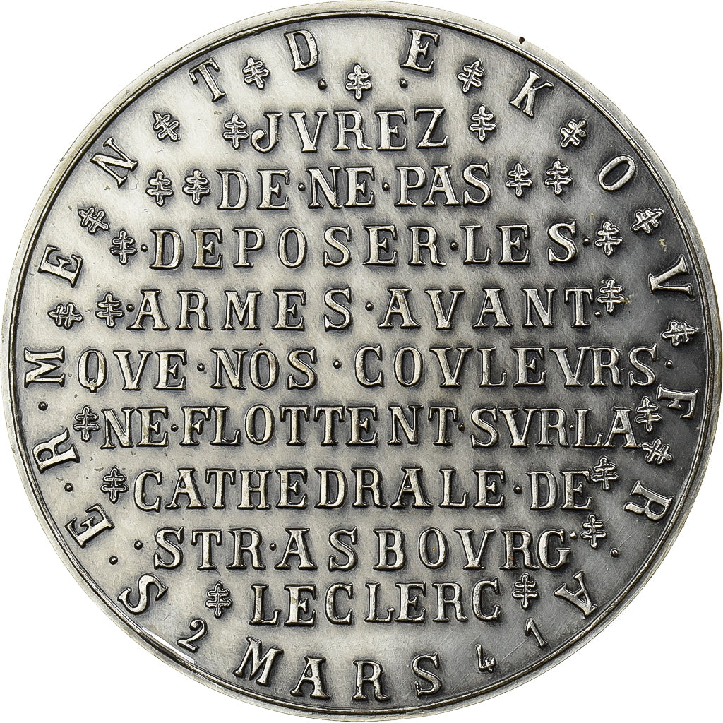 Francia, medaglia, Serment de Koufra, Berchtesgaden, 1975, Argento, De Jaeger