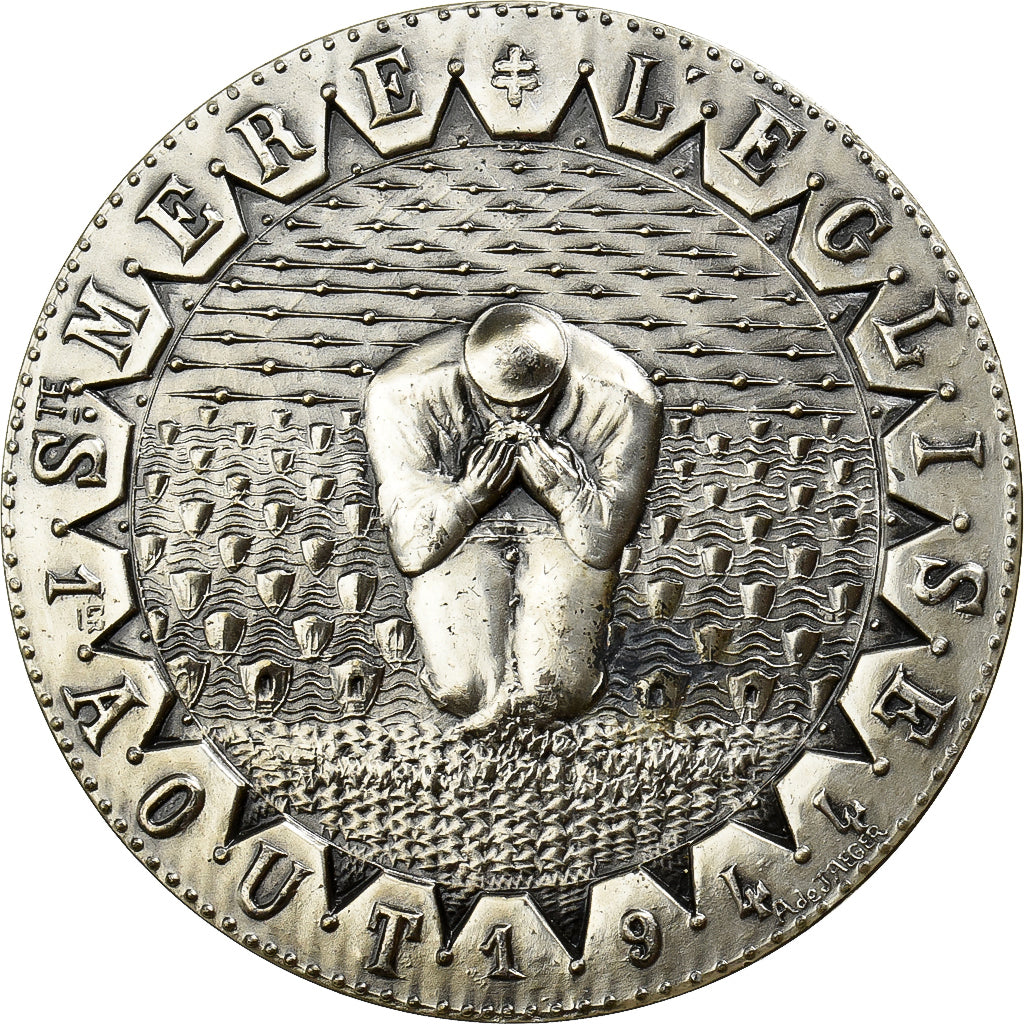 Francia, medaglia, Serment de Koufra, Sainte Mère l'Eglise, 1975, Argento, De