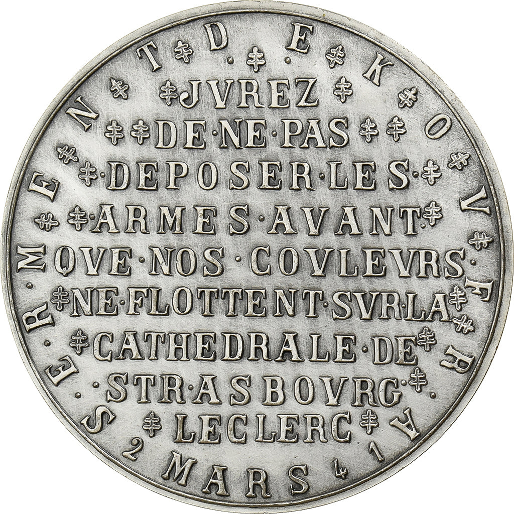 Francia, medaglia, Serment de Koufra, Alençon, 1975, Argento, De Jaeger, SPL