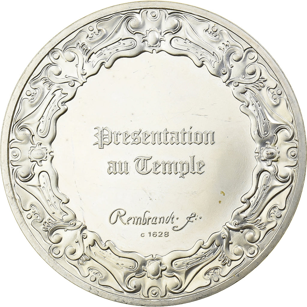 Francia, medalla, Peinture, Rembrandt, Présentation au Temple, Plata, EBC