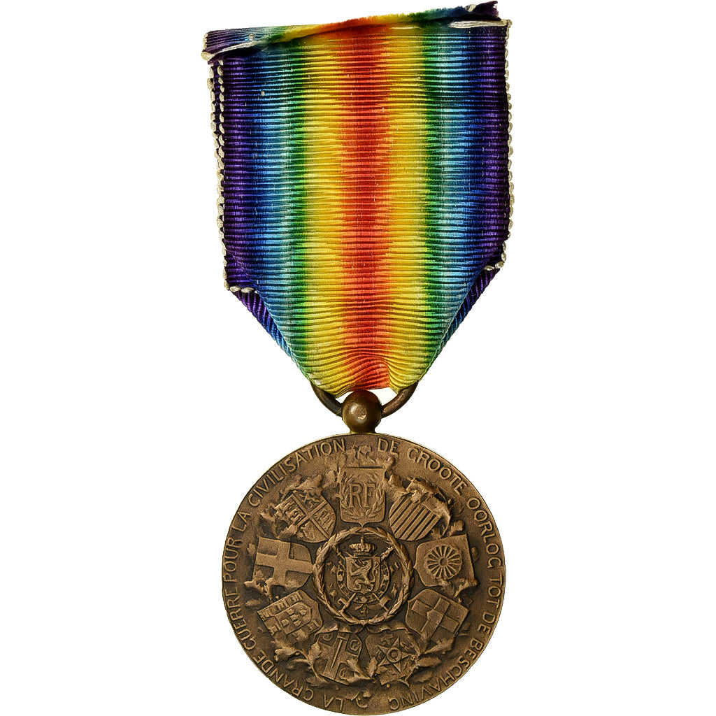 Belgium, Interallied Victory Medal 1914-1918, WAR, Medal, 1914-1918, Excellent