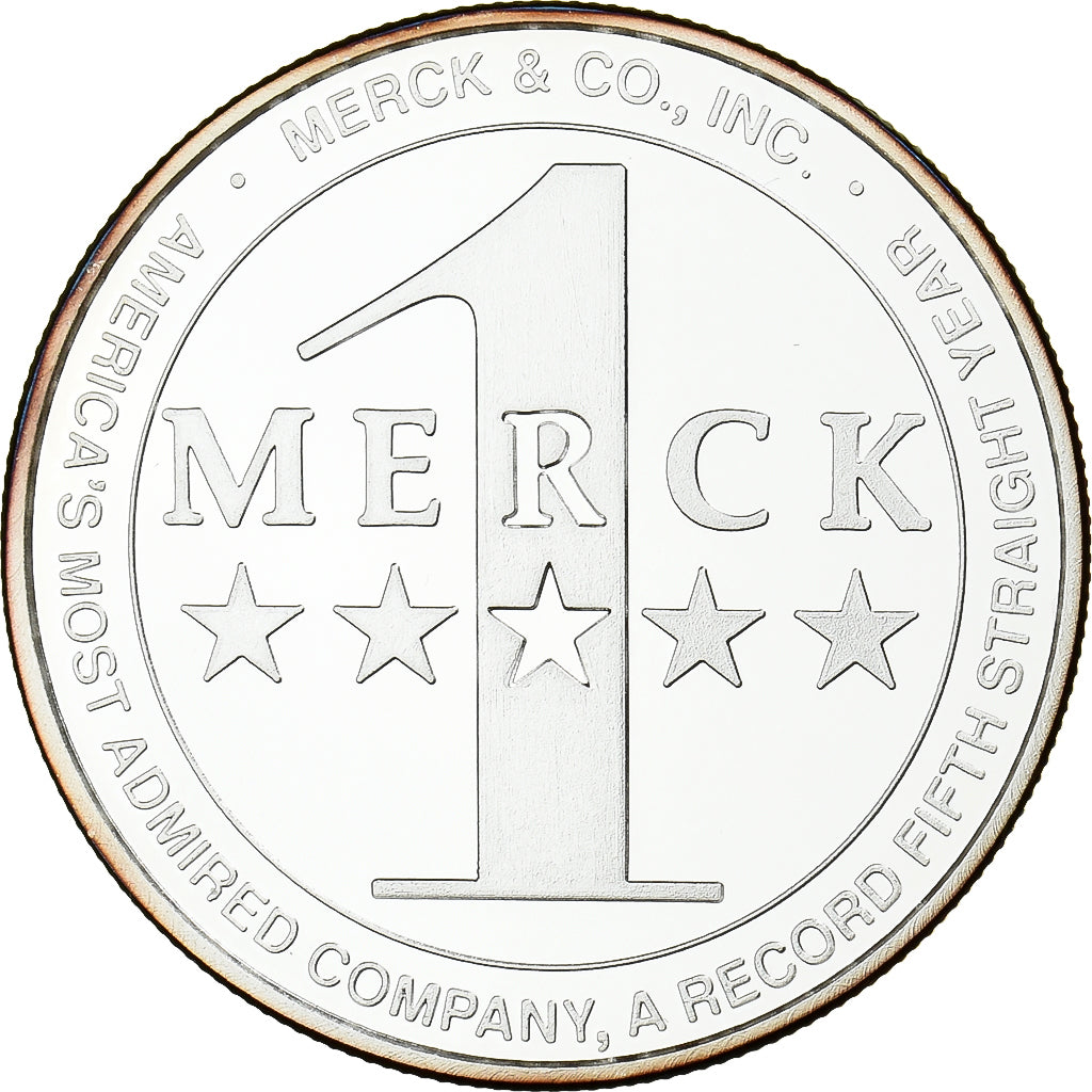 États-Unis, 1 Once, Merck, 1991, BE, Argent, FDC