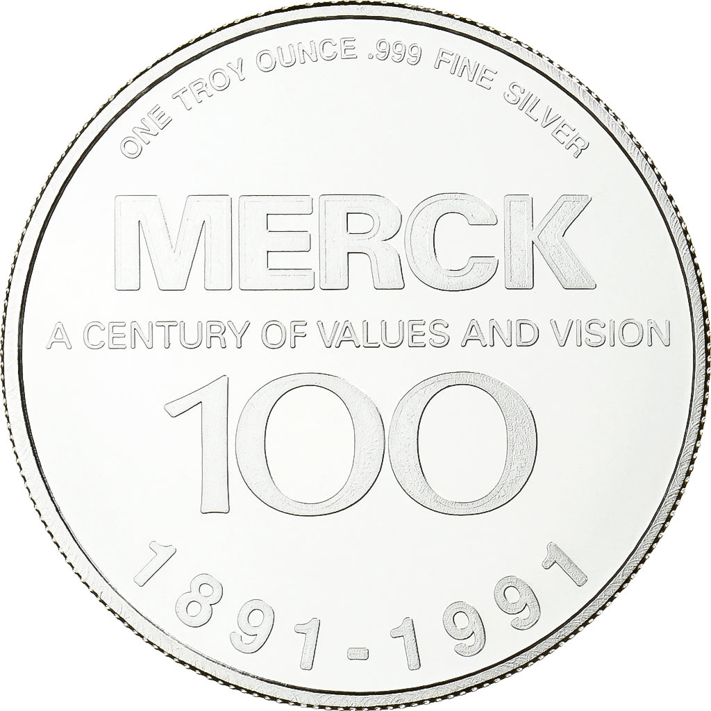 États-Unis, 1 Once, Merck, 1991, BE, Argent, FDC