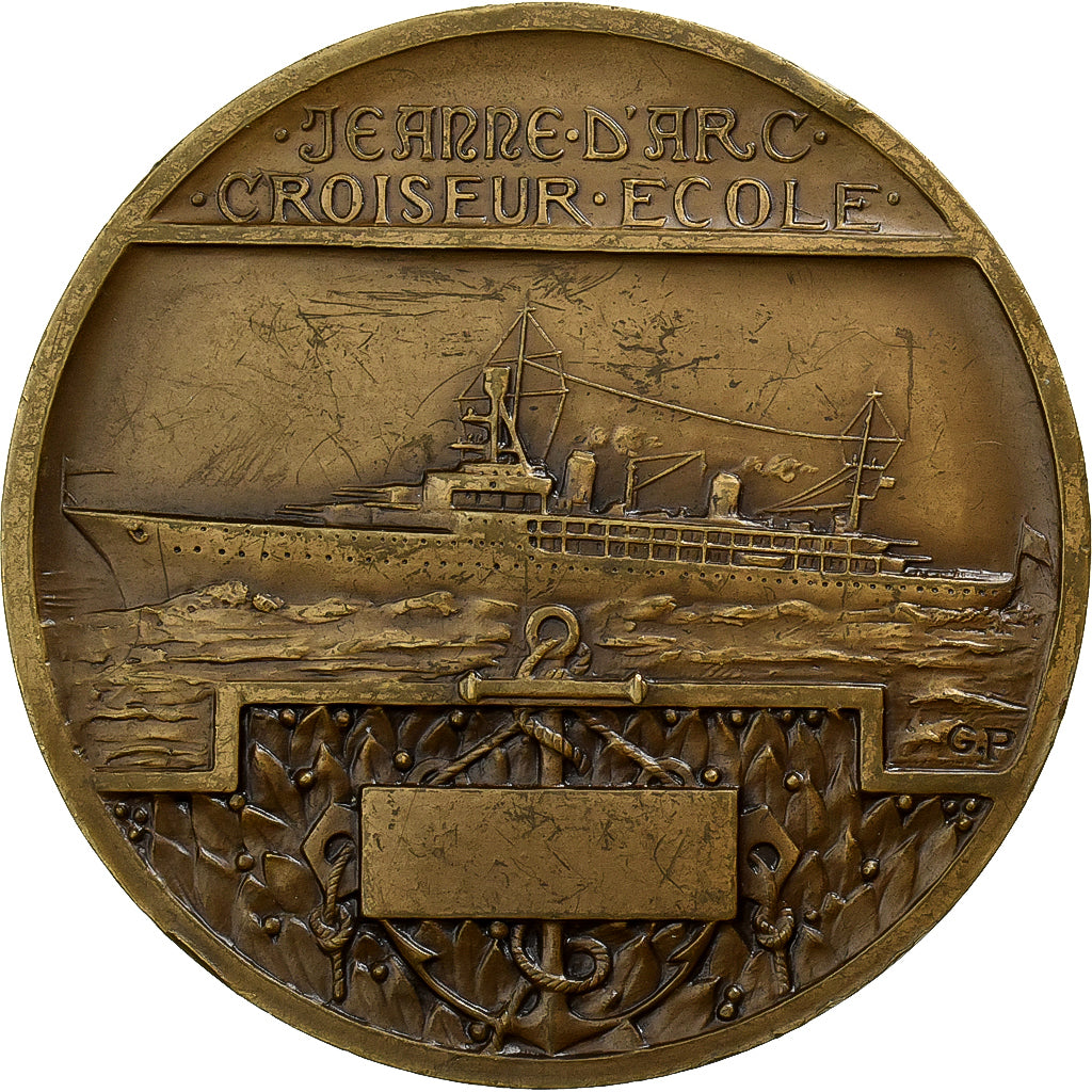 France, Médaille, Jeanne d'Arc, Croiseur Ecole, Bronze, TTB, Prud'homme.G