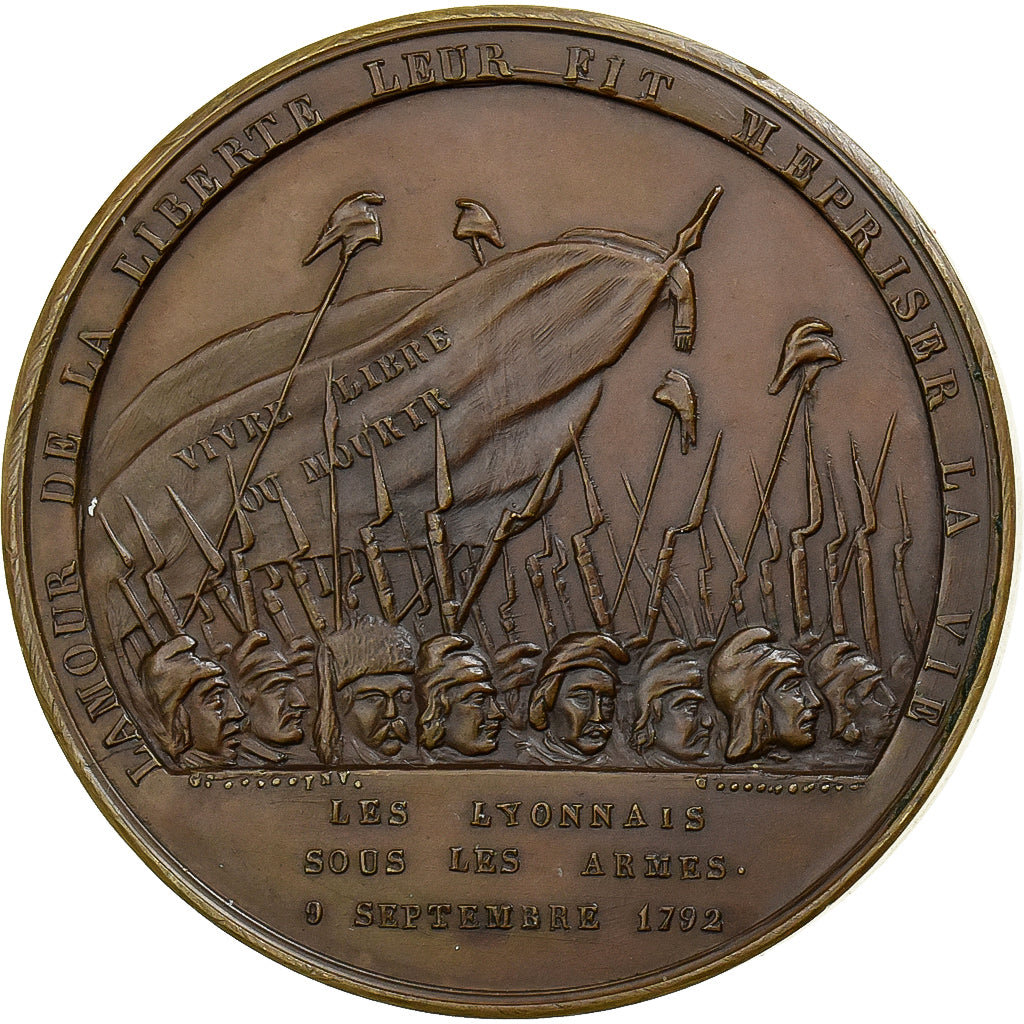 Francia, medaglia, IIe République, Lyon, Le Désarmement de la Garde Nationale