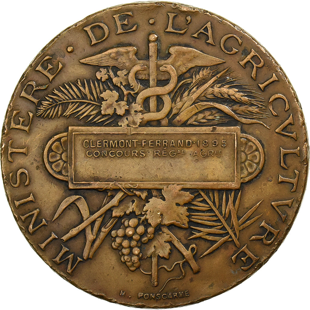 Frankrijk, Medaille, Concours Agricole de Clermont-Ferrand, 1895, Bronzen