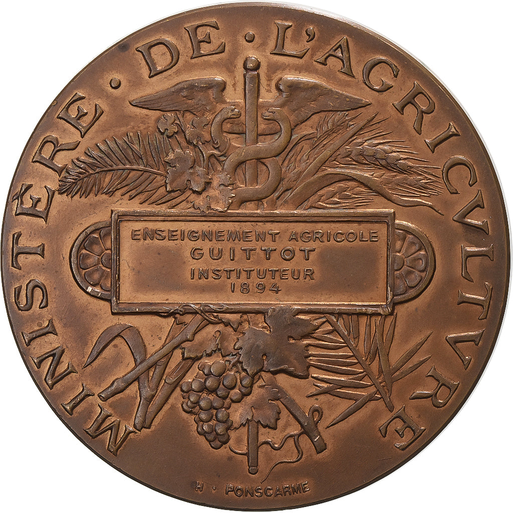 Frankrijk, Medaille, Enseignement Agricole, Prix aux Instituteurs, 1894