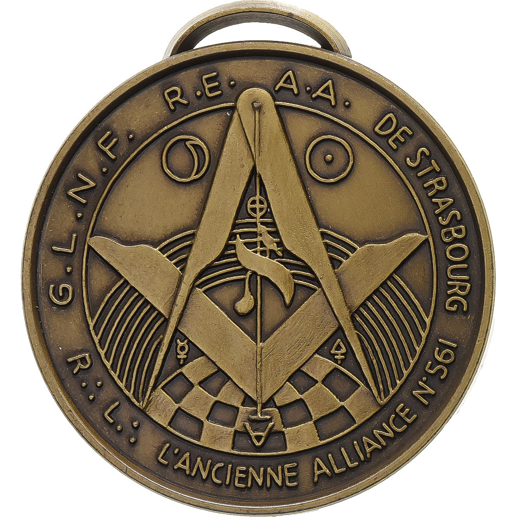 Francia, medaglia, Grande Loge Nationale Française, Strasbourg, Bronzo, SPL-