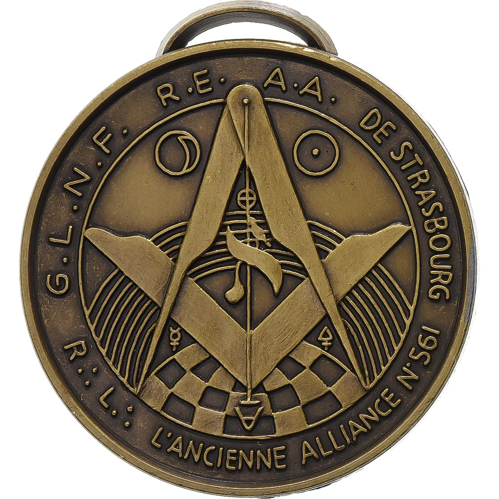 France, Medal, Grande Loge Nationale Française, Strasbourg, Bronze, AU(55-58)