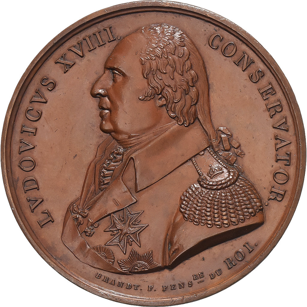 Francia, medaglia, Louis XVIII, L'Académie de France à Rome, 1815, Bronzo