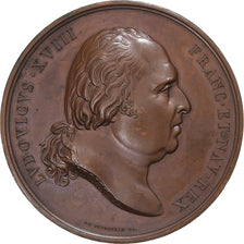 Francia, medaglia, Seconde Entrée du Roi Louis XVIII à Paris, 1815, Bronzo