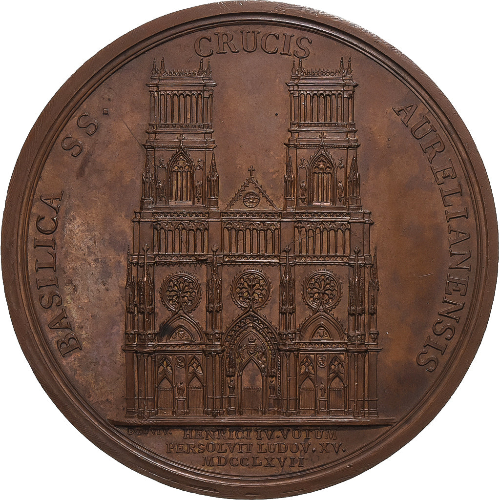 Francia, medaglia, Louis XV, Cathédrale d'Orléans, 1767, Bronzo, Duvivier