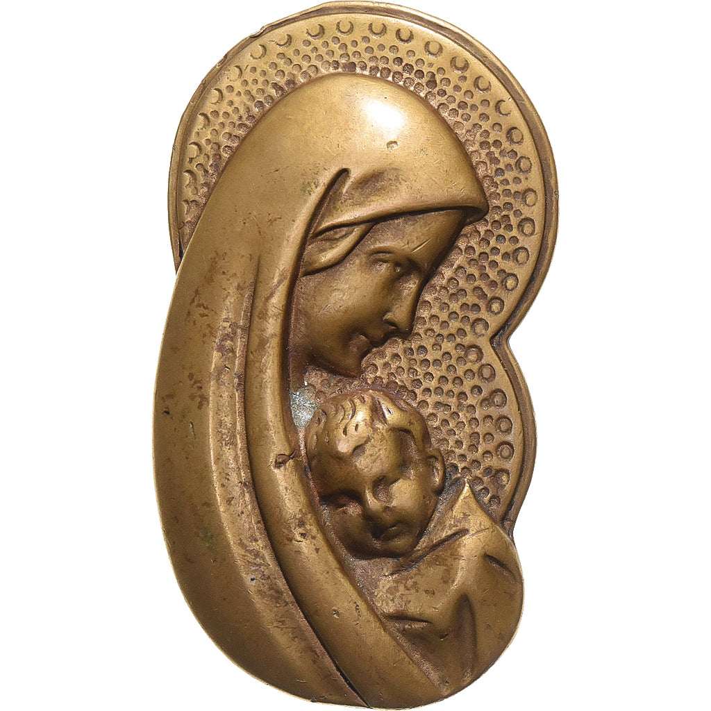 Francia, medaglia, Vierge à l'Enfant, Bronzo, BB