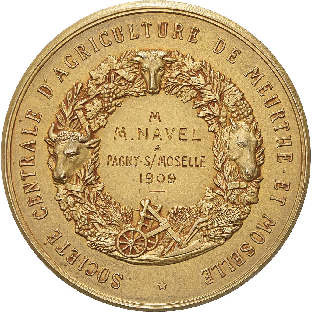 France, Medal, Mathieu de Dombasle, Société d'Agriculture de Meurthe-et