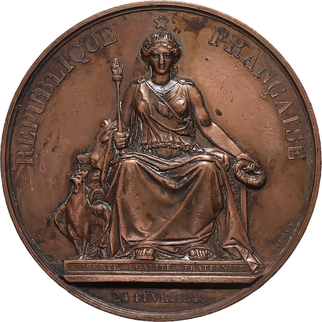 Francja, medal, Exposition Nationale Agricole, 1849, Miedź, Bovy, AU(50-53)