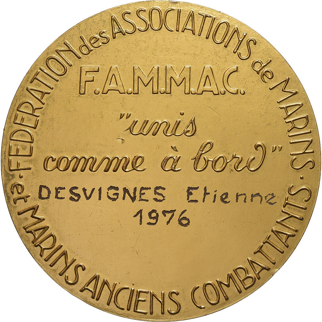 Frankreich, Medaille, F.A.M.M.A.C, Associations de Marins, 1976, Gilt Bronze