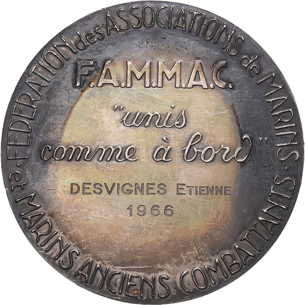 France, Medal, F.A.M.M.A.C, Associations de Marins, 1966, Silver, Albert David