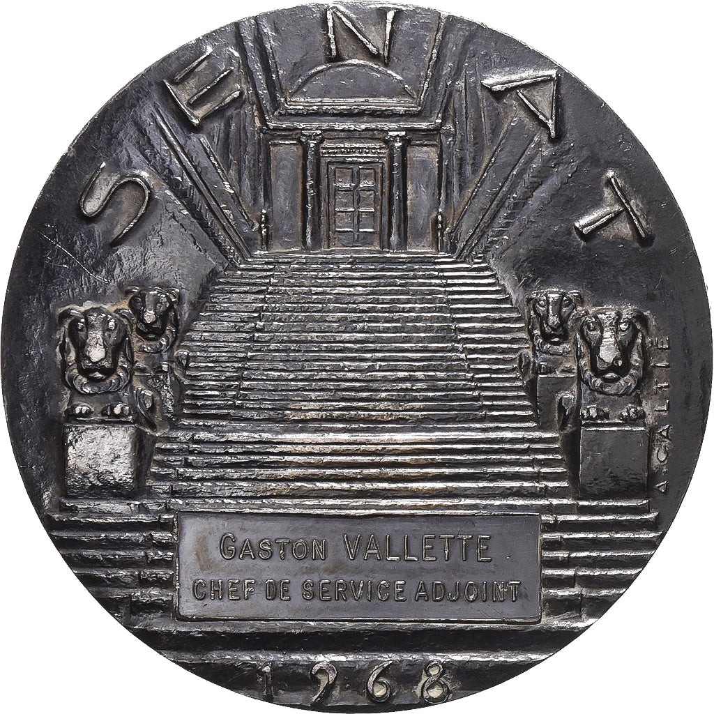 Francja, medal, sénat, Gaston Vallette, 1968, Srebro, Marcel Renard, AU(50-53)
