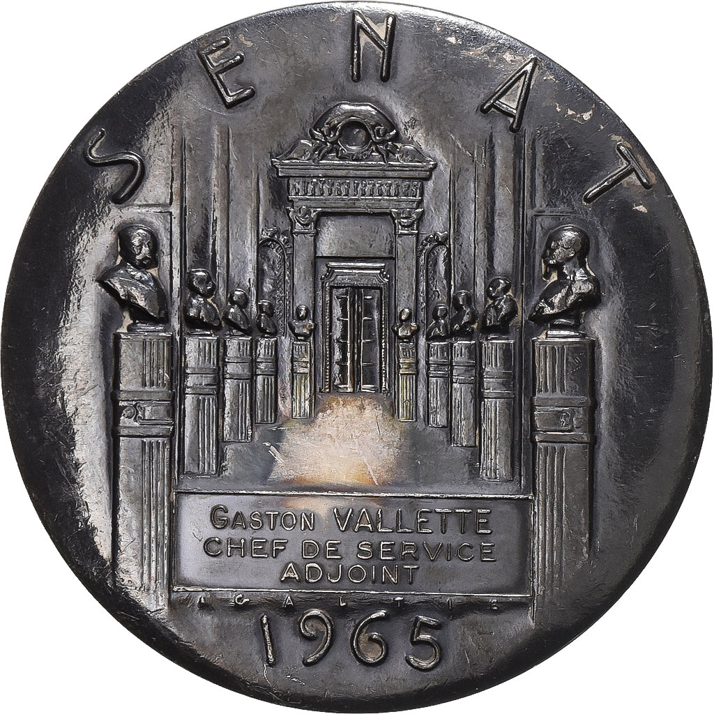 França, medalha, sénat, Gaston Vallette, 1965, Prata, Belmondo, AU(50-53)